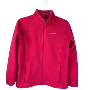 Columbia Girls Youth Pink Full Zip Fleece Jacket Size X-Large